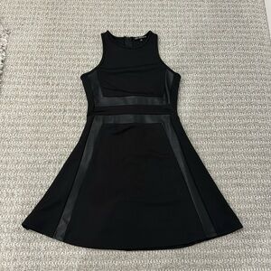 Leather and black dress